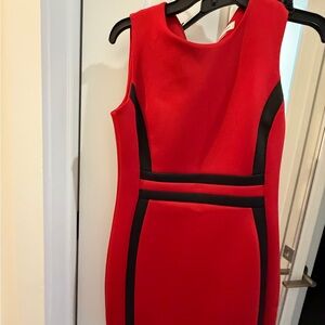 Calvin Klein Red and Black Mini Dress